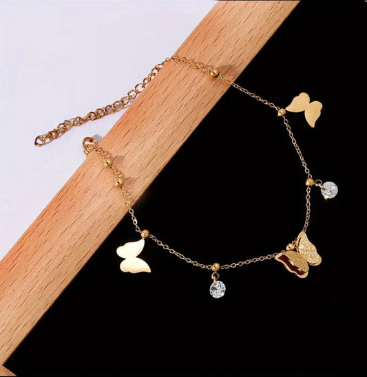 Stainless Butterfly Anklet